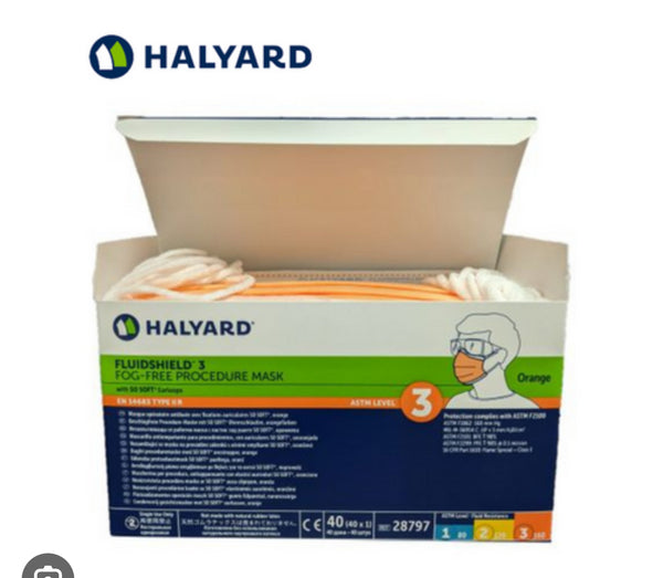 Halyard Fluidshield®Level3. Fog-Free Mask,40pcs/box