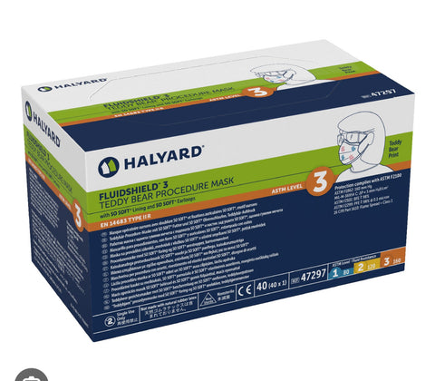 Halyard Fluidshield®Level3. Fog-Free Mask,40pcs/box