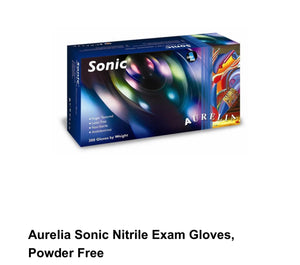 AURELIA SONIC Nitrile gloves. Powder free.100 pc/box. Sold by a case1000pc.