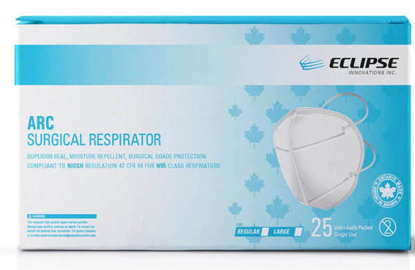 N95 Surgical Respirator. ARC. Made in Canada. 25pc/box
