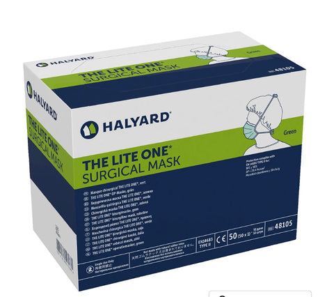 THE LITE ONE™ Surgical Mask,GREEN Pleat Style, with Ties.50pcs/box
