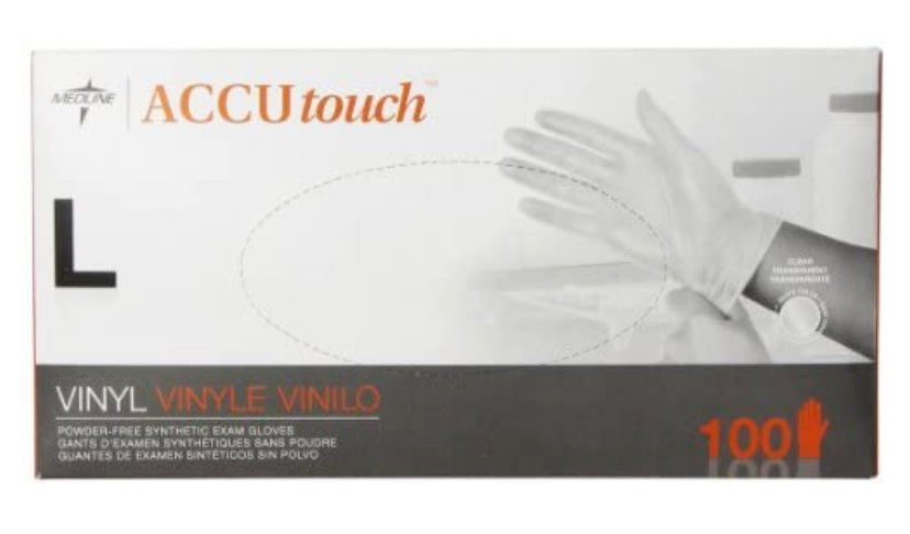 Accutouch PF Vinyl Gloves.XL. $11/box. CLEARANCE