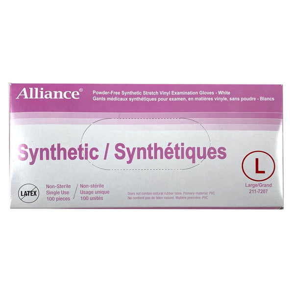 Alliance Synthetic Vinyl gloves.$11/box.