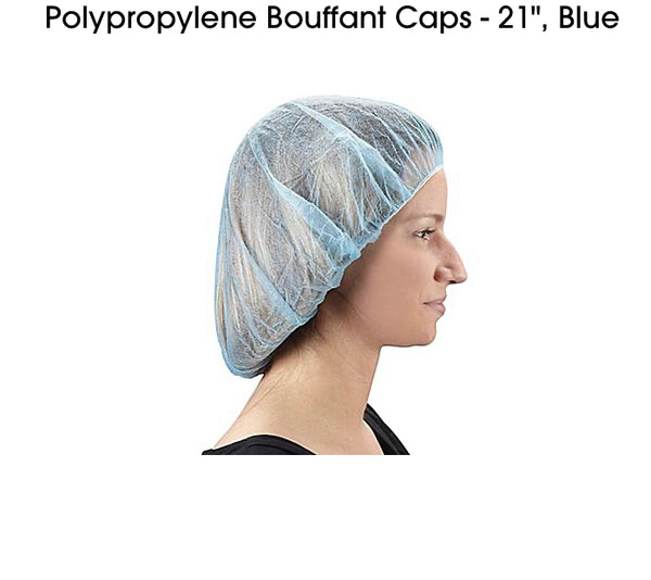 Bouffant Cap.White/Blue.100pcs/Pack