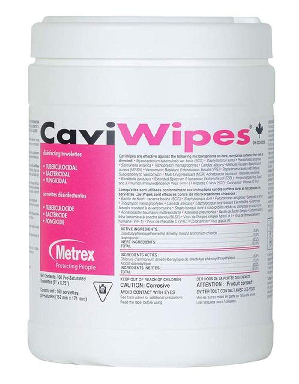 CaviWipes Disinfectant 160 count. 1 tub