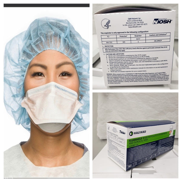 N95 Niosh fluidshield Halyard masks >99% PFE.35pcs/box.