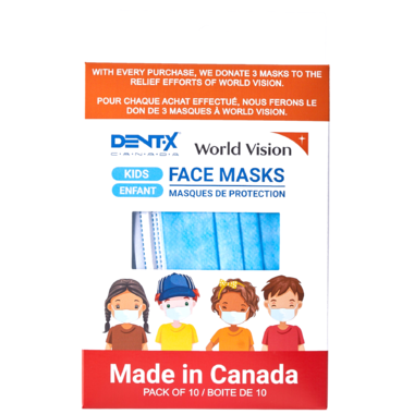 4 Kids Face Mask Dent-X. Made in Canada. Blue 50pc/box.